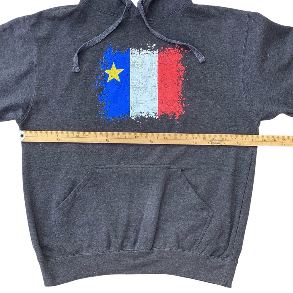 Grey Hoodie with Acadian Flag Graphic XL - Picture 8 of 12